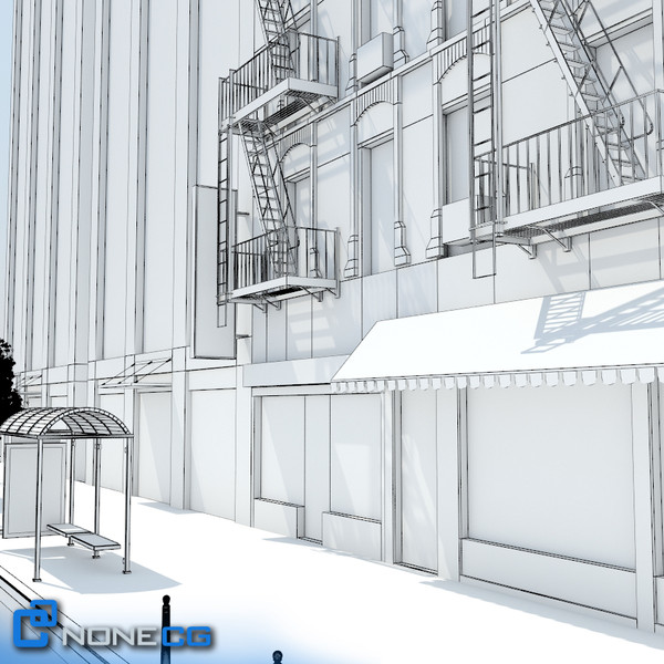 3ds max new york city block - NYC Block Set 6... by NONECG
